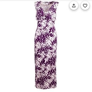 DVF Purple/Ivory NALAN Maxi Dress Size 6